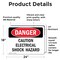 Signmission Caution Electrical Shock Hazard Danger Sign, Vinyl Decal, 24in W x 18in L, 2PK OS-2PACK-DS-D-1824-L-2278 - alternate 2